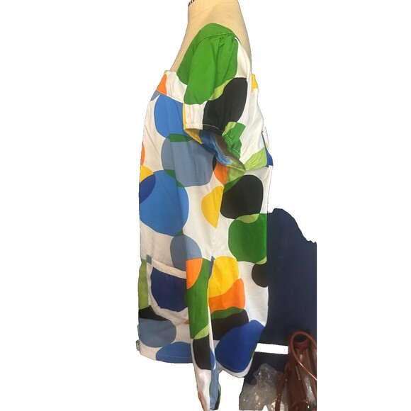 ANTILIA FEMME Geo Print Bright Dress  Short Sleeve pockets 3x - Picture 3 of 5